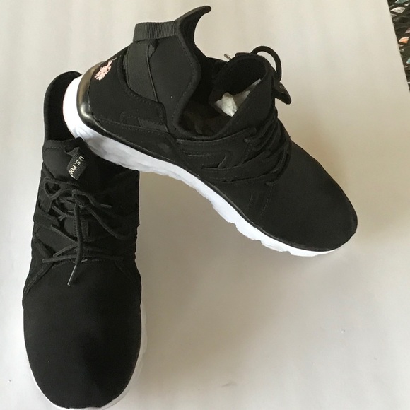 POLO Ralph Lauren Black white sole Sneakers 8.5 - Picture 2 of 4